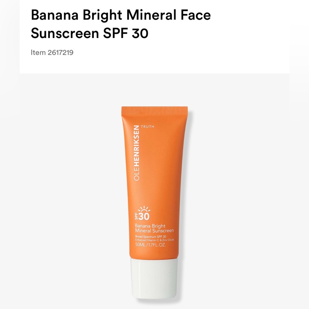 Brand New Ole Henriksen SPF 30 Banana Bright Mineral Sunscreen 🧴